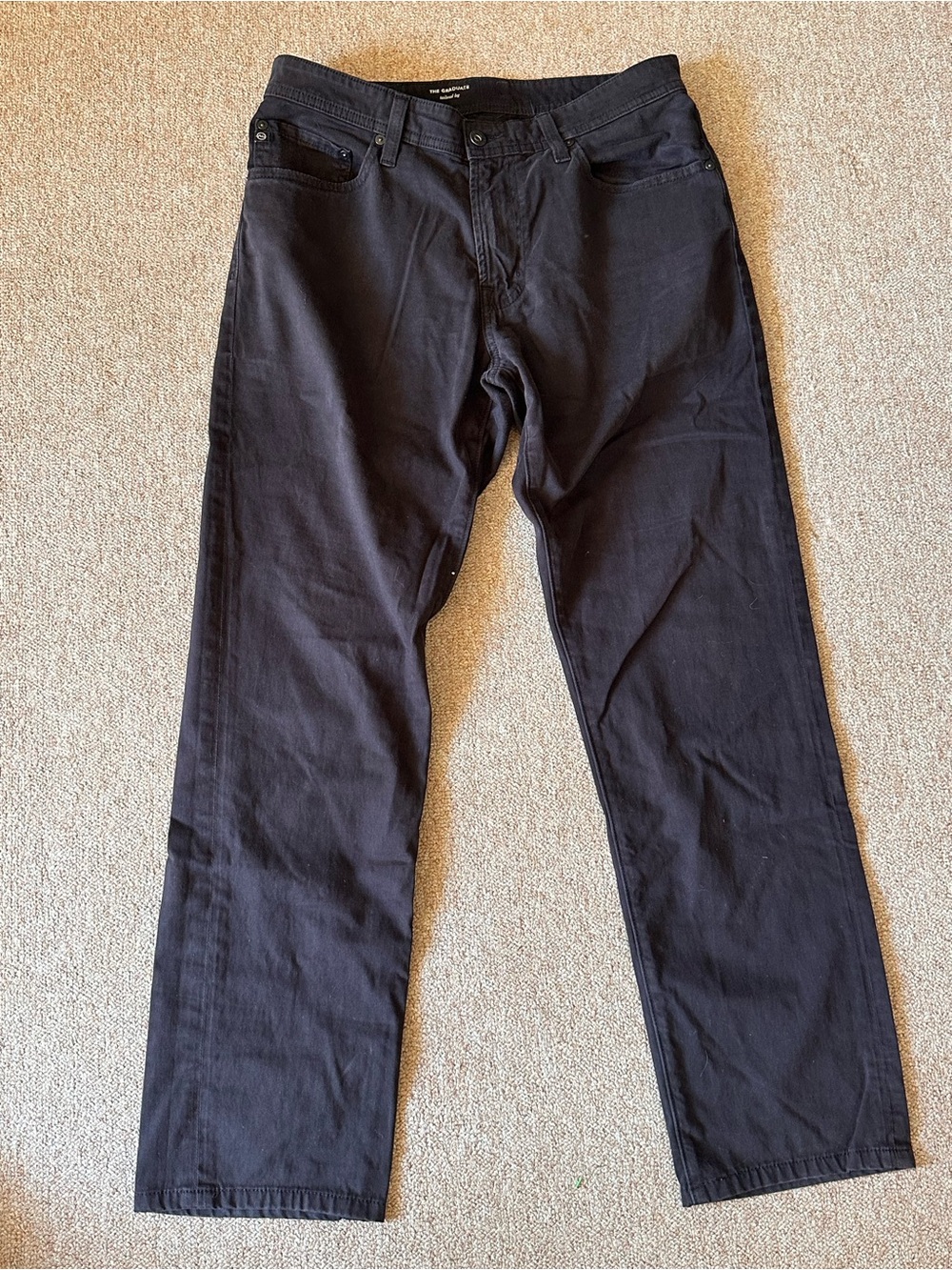 AG Adriano Goldschmied Graduate Tailored Leg Men’s Black Jeans 33x34 Stretch - Picture 10 of 11